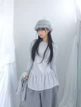 chiffon ruffle line dress
