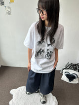 Back Two Pocket Belt Stitch Denim Bermuda Shorts 2color