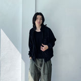 V-Stud Stand Collar Zip Jacket