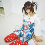 Satin Animation Top - WHITE