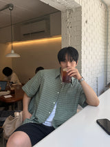 ダードポアチェックショートスリーブシャツ