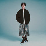 leopard grunge capri shorts_grey