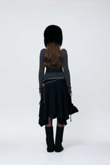 MUREN SHIRRING TOP / CHARCOAL