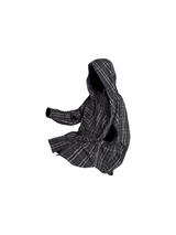 RELABEL Spatial Relations (Hollow Ring Cavity) Colour-Woven Checkered Dual-Form Loose Mid-Length Shirt-Style Coverall