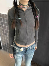 リベットフーディジップアップ [Grey]