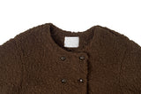 Boker Two Button Fluffy No Collar Fur Jacket