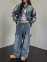 Wings Track Carpenter Wide Denim Pants