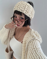 [Handmade] Wool knit zip-up jacket