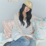 k-logo applique cap yellow