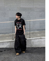 タッチグラフィックオーバーサイズハーフTシャツ