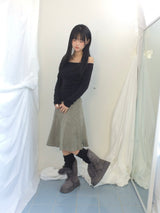 highneck puffy fur jacket