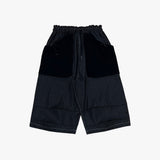 reverse terry pocket denim capri shorts_black