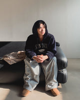ヒッピーフリースハーフジップアップフーディー