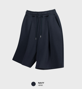 Look Ansin Pintuck Bermuda Wide Banding Shorts