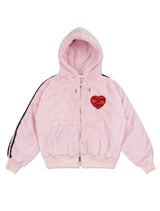 Women's Fake Fur Hooded Zip-Up Pink (FCE4ZP552W)