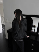 ペアウールストライプジップアップ (unisex)