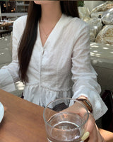 [ORIGINAL] Aro Dot Frill Blouse