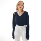 リネンボレロニットカーディガン NAVY
