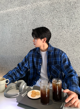 A-ekid overfit check pocket shirt