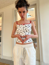 That’s neat Cow Print Top – Color-Contrast Lace Trim Camisole