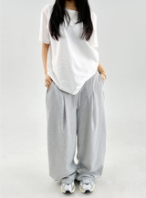 2000 ユニッツソルド❤🥰ファーストショッピング❤ S-XL❤ フリース❤ サイドプリーツワイドバルーントレーニングパンツ