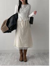 [Brushed Lining] Poe Wrap Bustier T-Shirt