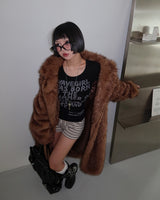 Maxi Raccoon Fake Fur Long Jacket Coat