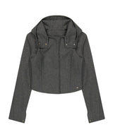 Layered Bolero Wool Jacket / Grey