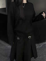 daily basic span round knit (2color)