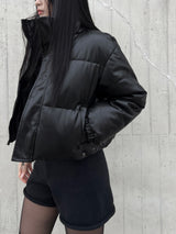 Snap button turtle leather short padding (4 colors)