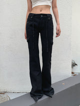 CARGO SLIM BOOTS CUT PANTS (2C)