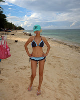 Mint chocolate dot frill bikini