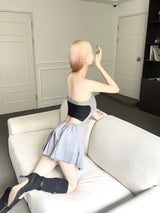 バックレストッププリーツミニワンピース（2色）