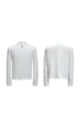 Embellished Padded Shoulder Long Sleeve