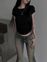 basic shirring short sleeve (2color)