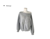Runs Number Lettering Off Shoulder Brushed Sweatshirt