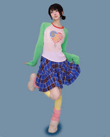 matilda blue check skirt (속바지)