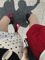 フレンチ グロウ ドット サテン ミニ スカート
