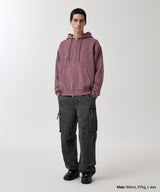 BIG GOTHIC CUT OFF PIGMENT ZIP-UP HOODIE