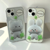 キャット - ラッキーキャット&ラビットフォーンケース