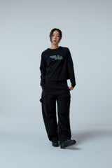 EEERRR Distorted Logo raglan long sleeve (Black)
