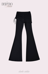Liiv short-sleeve cap training shirring pants set (REGULAR PANTS)