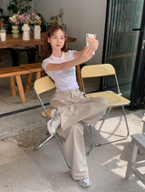 CT Modal Print Short Sleeve Crop T-Shirt (4color)
