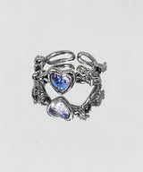 Blue Heart Unique Ring