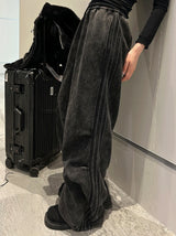 Vintage Washing Triple Line Wide Pants