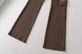 High-End Zipper Long Bootcut Pants