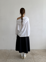 wrap skirt + pleats pants