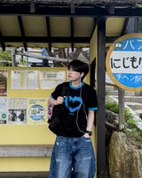 Blue Heart Ringer T-Shirt