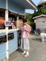 バンドボタンカーゴバミューダパンツ