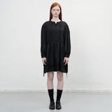 ダブルフレアストリングワンピース [BLACK]